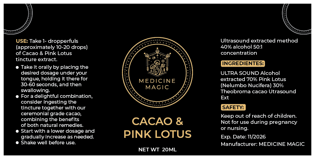 Cacao Extract & Pink Lotus (Nelumbo Nucifera) Tincture 20ml